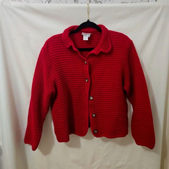 Coldwater Creek Thick Waffle Knit long sleeve boxy shirt/sweater. - Picture 1 of 6
